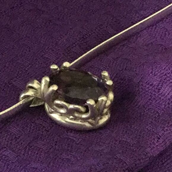Necklace, Large Amethyst Pendant, New with Tags, Sterling Silver, Handmade, Arti - Picture 4 of 8